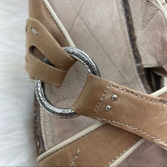 Ariat Cross Strap Leather Wedge Sandals - Picture 5 of 10